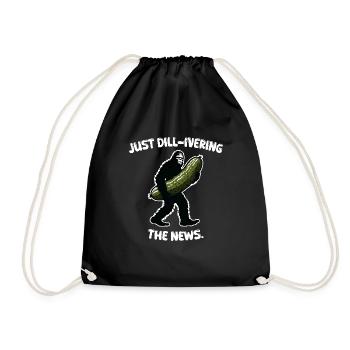 Just dill-ivering the news. Pickle Bigfoot Sasquat - Drawstring Bag - black - Front
