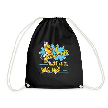 Pelican I Pelican And Can't Get Up - Drawstring Bag - black - Front