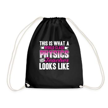 Physics Teacher World Class Physics Teacher - Drawstring Bag - black - Front