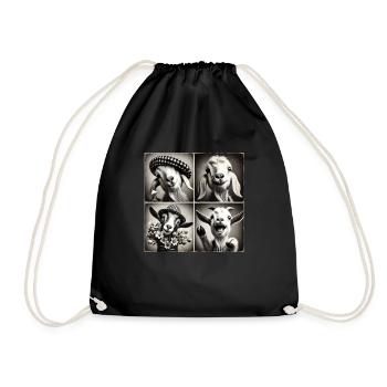 Chèvre Selfie Drôle Chapeaux Vintage Photo Shoot Ferme Un - Sac de sport léger - noir - Devant