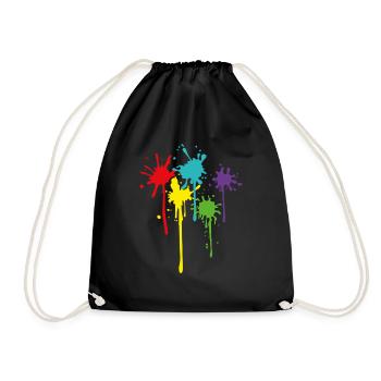 Carnaval Couleurs vives Taches Éclaboussures de couleur - Sac de sport léger - noir - Devant