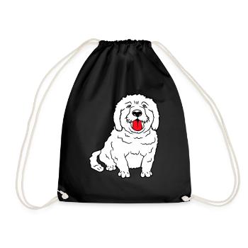 Cher chien tire la langue joyeusement - Sac de sport léger - noir - Devant