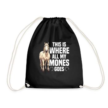 Horse Owner Money Equestrian Haflinger Horse - Drawstring Bag - black - Front