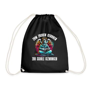 Né pour jouer Forcé d’aller à l’école Angel - Sac de sport léger - noir - Devant
