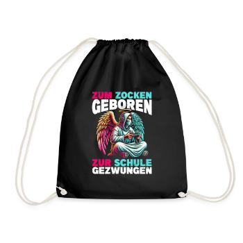 Né pour jouer Forcé d’aller à l’école Angel - Sac de sport léger - noir - Devant