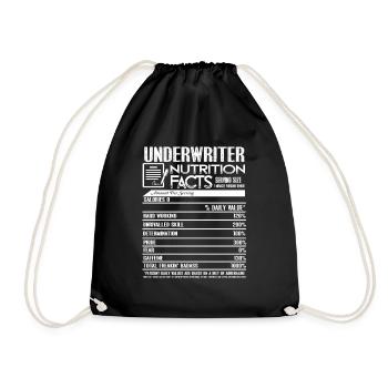 Underwriter Nutrition Facts - Drawstring Bag - black - Front