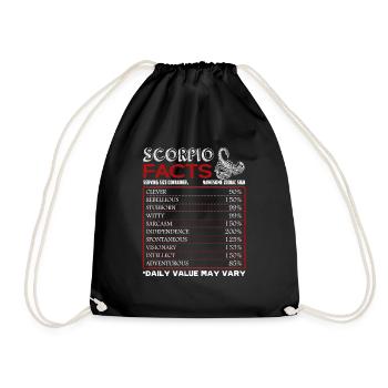 Scorpio Facts Horoscope Sign Of Zodiac - Drawstring Bag - black - Front