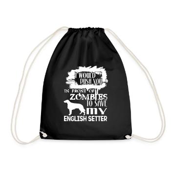 Save My English Setter - Drawstring Bag - black - Front