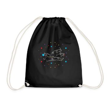 Carnival Fool's Cap Colorful Confetti Celebration - Drawstring Bag - black - Front