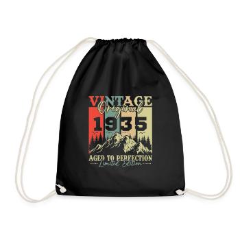 Original 1935 Vintage Rétro Cadeau Anniversaire - Sac de sport léger - noir - Devant