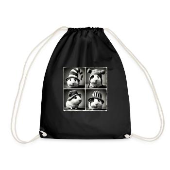 Cochon d’Inde Selfie Drôle Chapeaux Vintage Photo Séance A - Sac de sport léger - noir - Devant