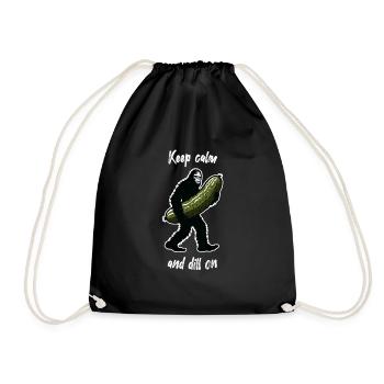 Keep calm and dill on. Pickle Dill Bigfoot Sasquat - Turnbeutel - Schwarz - Vorne