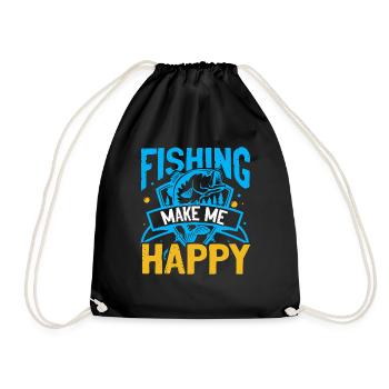 La pêche me rend heureux - Sac de sport léger - noir - Devant