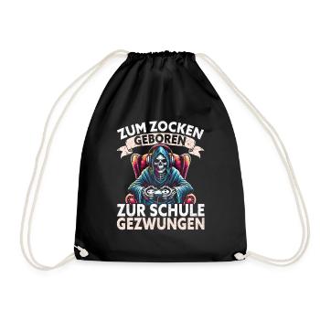 Né pour jouer Forcé d’aller à l’école Grim Reaper - Sac de sport léger - noir - Devant