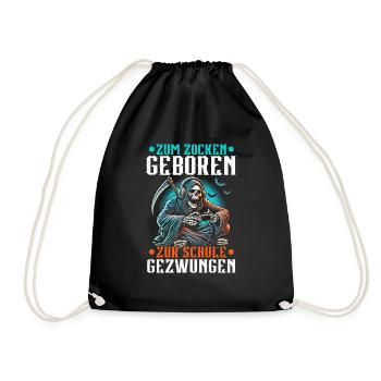 Né pour jouer Forcé d’aller à l’école Grim Reaper - Sac de sport léger - noir - Devant