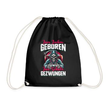 Né pour jouer, forcé d'aller à l'école, Grim Reaper - Sac de sport léger - noir - Devant
