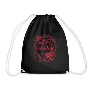 Be my Valentine - Valentine's Day Geschenk - Turnbeutel - Schwarz - Vorne