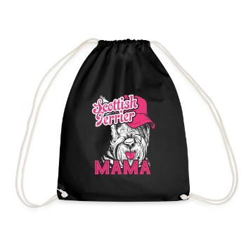 Scottish Terrier Mama - Drawstring Bag - black - Front
