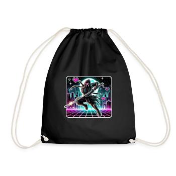 Ninja Samurai Anime Gamer Sci-Fi Futuristic manga - Drawstring Bag - black - Front