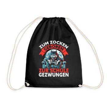 Né pour jouer Forcé d’aller à l’école Loup - Sac de sport léger - noir - Devant