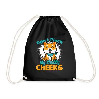 Shiba Inu Don't Pinch My Chubby Cheeks - Drawstring Bag - black - Front