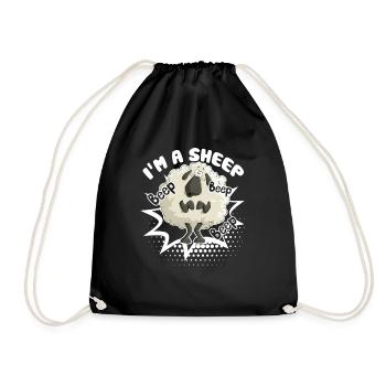 Sheep Beep Beep I am A Sheep - Drawstring Bag - black - Front