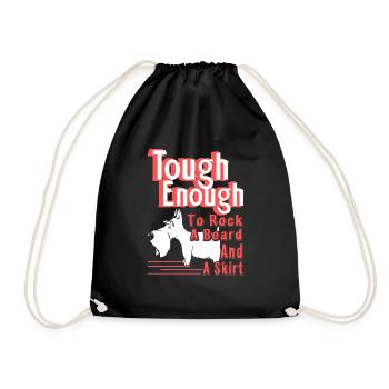 Scottish Terrier Tough Enough - Drawstring Bag - black - Front