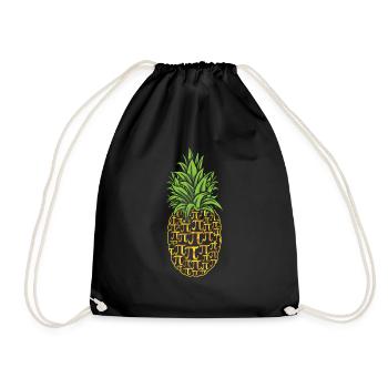 Ananas Pi Zeichen Tag Lustiges Design - Turnbeutel - Schwarz - Vorne