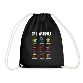 Pi Menü Entdecke Lustige Pi Day Früchte - Turnbeutel - Schwarz - Vorne