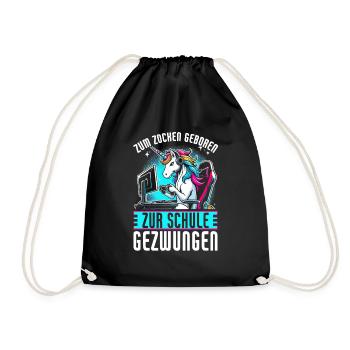 Née pour jouer Forcée d’aller à l’école Licorne - Sac de sport léger - noir - Devant