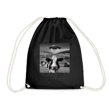 Alien Rencontre Vache Selfie - Sac de sport léger - noir - Devant