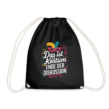 This is my costume End of the discussion - Drawstring Bag - black - Front