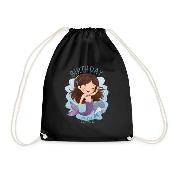 Birthday Girl Mermaid - Drawstring Bag - black - Front