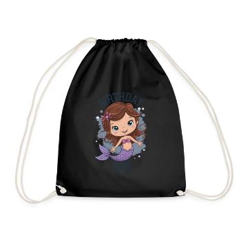 Birthday Girl Mermaid - Drawstring Bag - black - Front