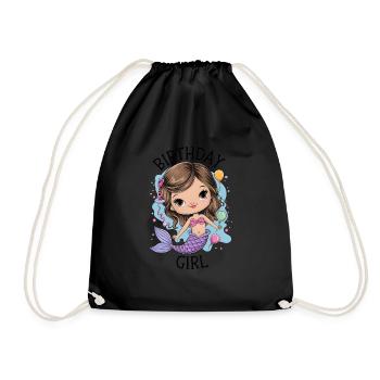 Birthday Girl Mermaid - Drawstring Bag - black - Front