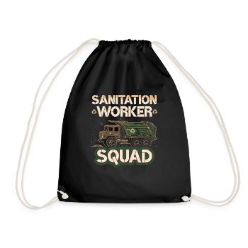 Garbage truck driver for sanitation workers - Drawstring Bag - black - Front