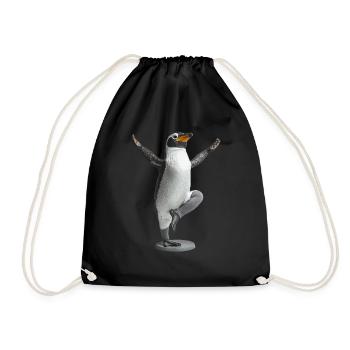 Pinguin - Turnbeutel - Schwarz - Vorne
