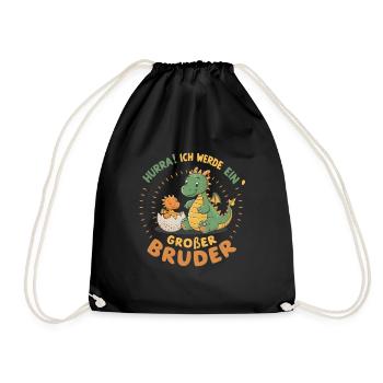 I'm going to be a big brother dragon - Drawstring Bag - black - Front