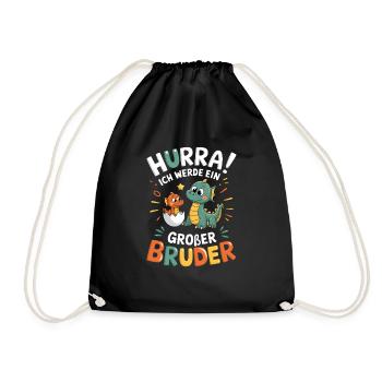 Je vais être un grand frère dragon - Sac de sport léger - noir - Devant
