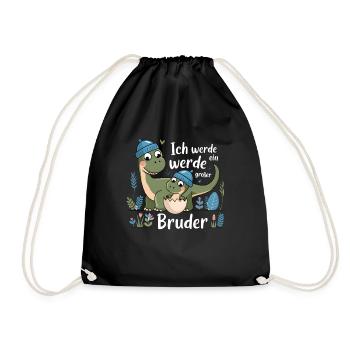 Je vais être un grand frère dinosaure dinosaure - Sac de sport léger - noir - Devant