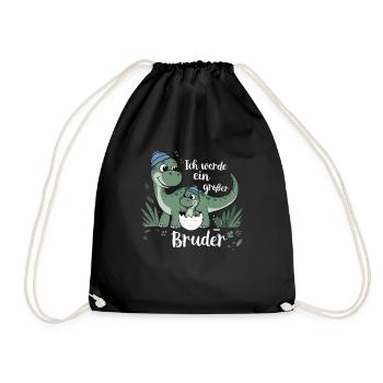 Je vais être un grand frère dinosaure dinosaure - Sac de sport léger - noir - Devant