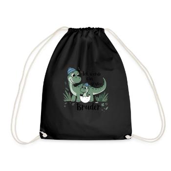 Je vais être un grand frère dinosaure dinosaure - Sac de sport léger - noir - Devant
