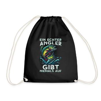 Angler Fishing Rod Funny Fisherman Hobby Fisherman - Drawstring Bag - black - Front