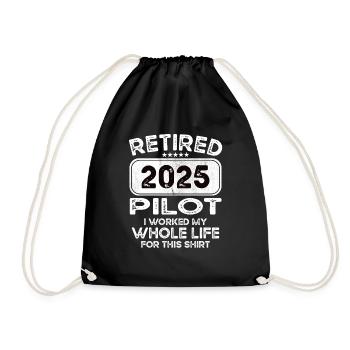 Retired Pilot 2025 - Turnbeutel - Schwarz - Vorne