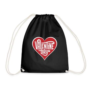 Valentinstag Herz Liebe - Turnbeutel - Schwarz - Vorne