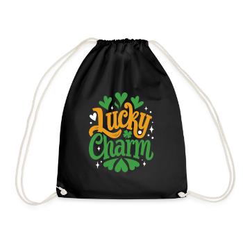 Porte-bonheur - Saint-Patrick - Irlande - Sac de sport léger - noir - Devant