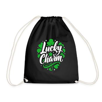 Porte-bonheur - Saint-Patrick - Irlande - Sac de sport léger - noir - Devant