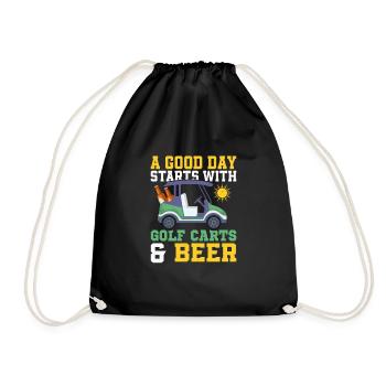 Une bonne journée commence avec des voiturettes de golf et de la bière Golfer Ho - Sac de sport léger - noir - Devant