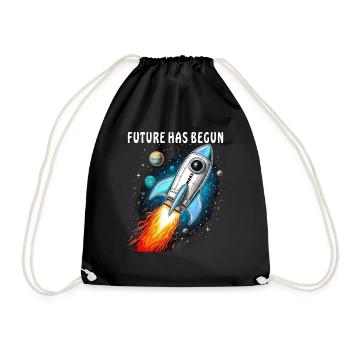 ROCKET MARS FUTURE HAS BEGUN - Drawstring Bag - black - Front