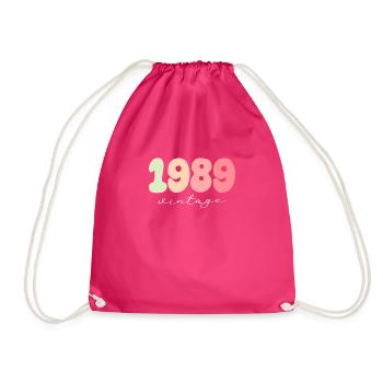 Year of birth 1989 - Drawstring Bag - fuchsia - Front